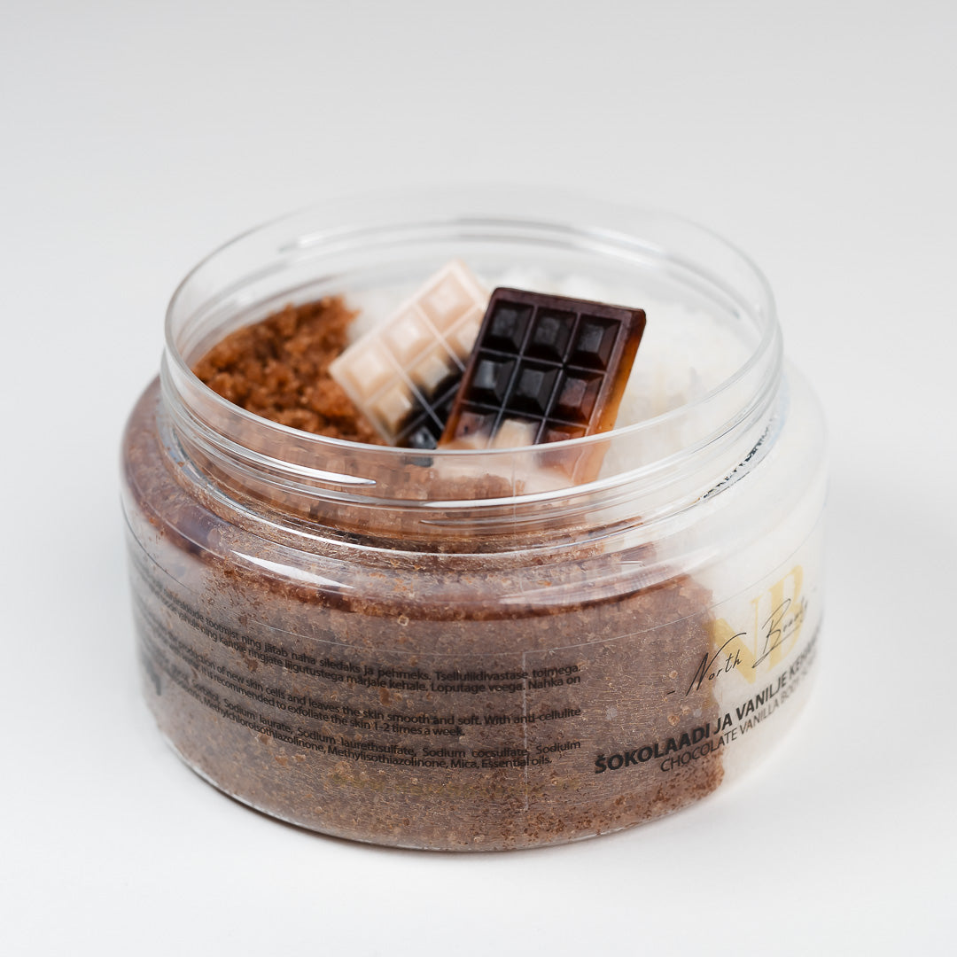 Schokolade und Vanille Körperpeeling, 300 g – Detailansicht 1