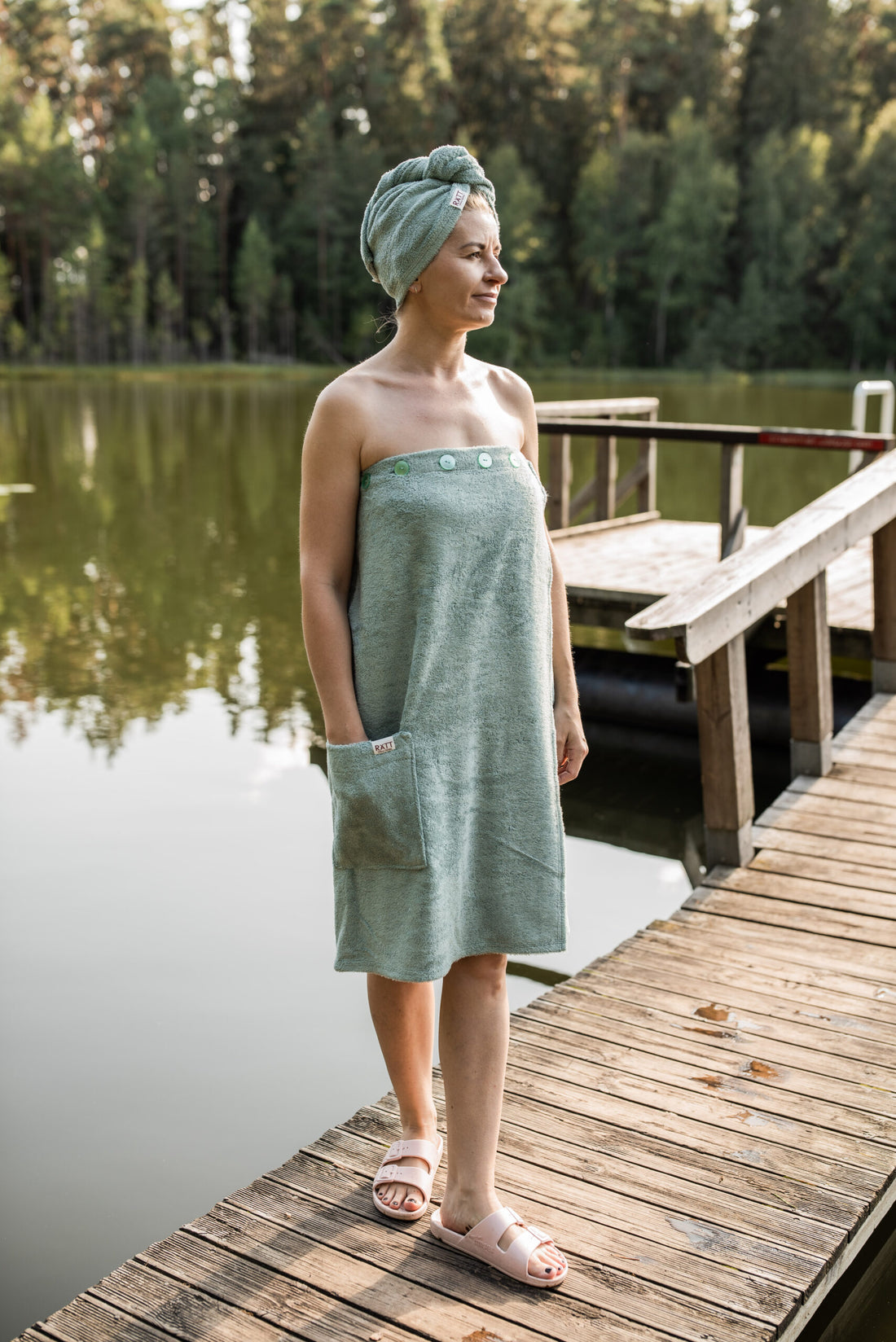 Spa – Wickeltuch für Damen – Bambus-Frottee – Detailansicht 4