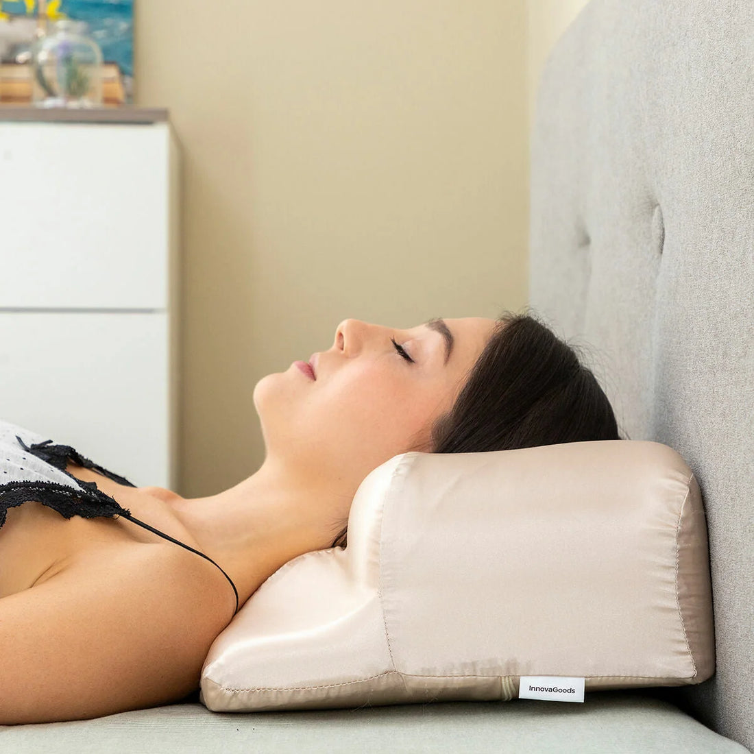 Youthlow ergonomisches Nackenkissen mit Satinbezug – Detailansicht 5