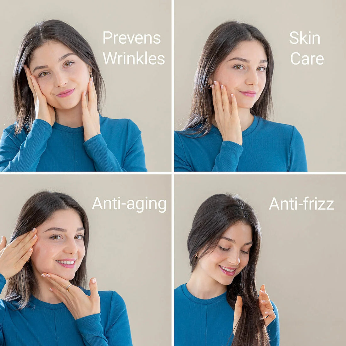 Youthlow ergonomisches Nackenkissen mit Satinbezug – Detailansicht 1
