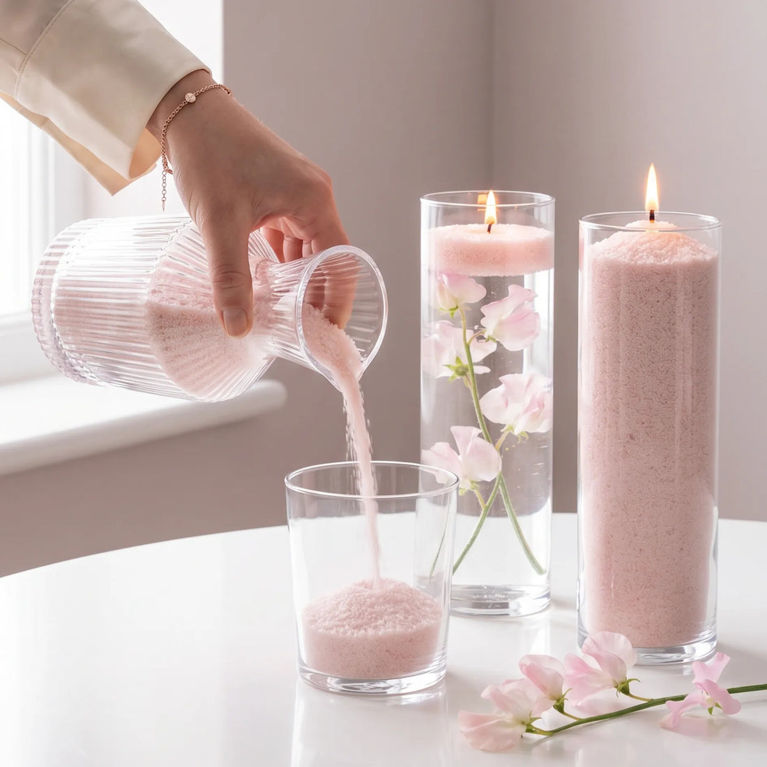 Duftfreies Kerzenpulver Babyrosa Nachfüllung 1 kg – Detailansicht 5