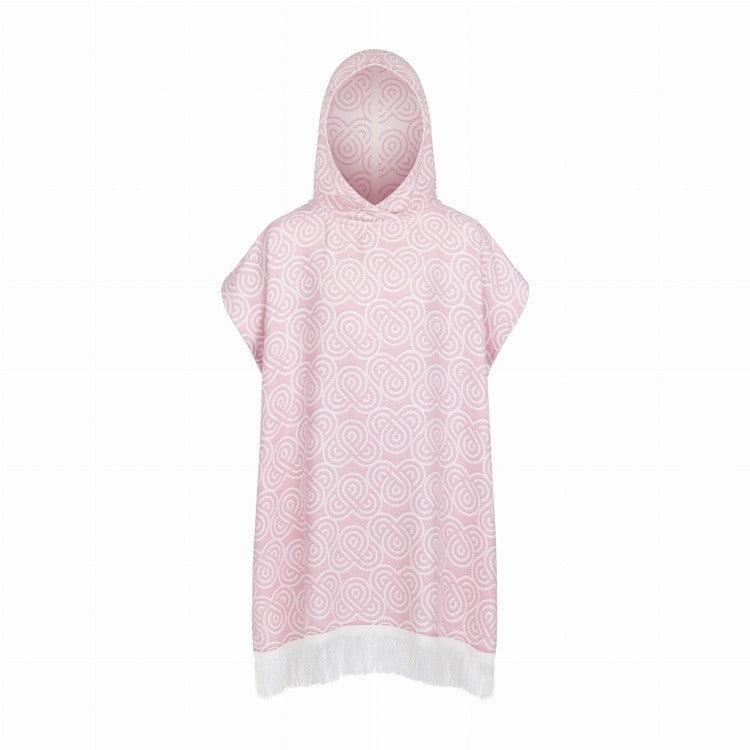 Bambus Kinder-Badeponcho – Rosa – Detailansicht 3