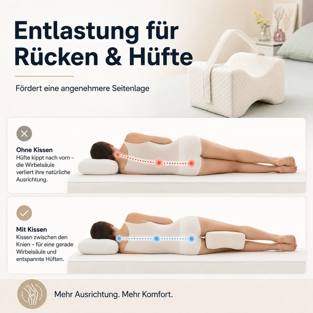 Beinkissen für Seitenschläfer mit Befestigungsband – Detailansicht 2