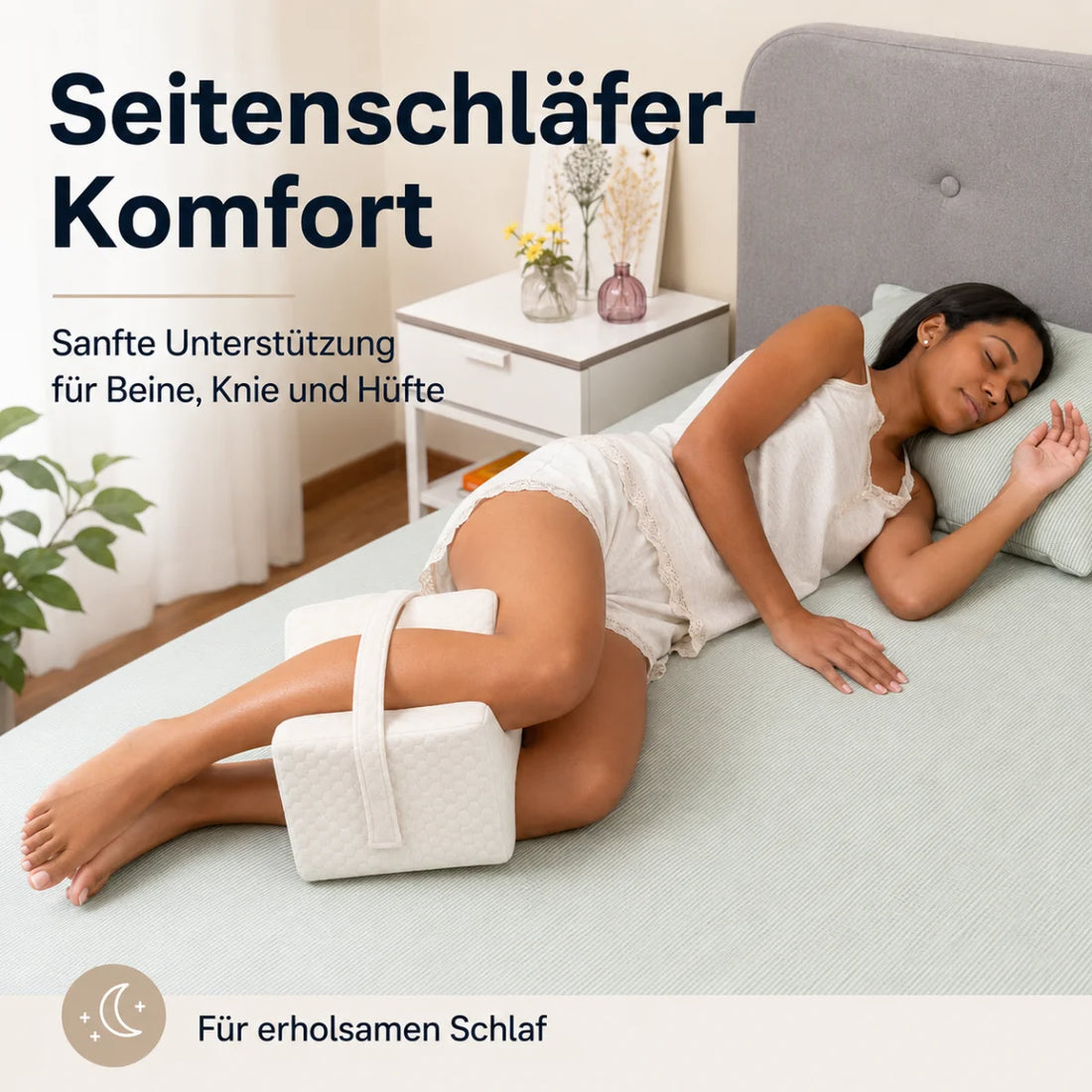 Beinkissen für Seitenschläfer mit Befestigungsband – Detailansicht 4