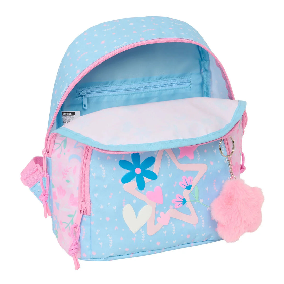 Kinder-Mini-Rucksack BlackFit8 Smile Rosa Hellblau – Detailansicht 1