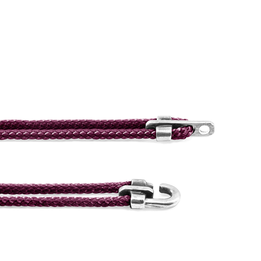 Canterbury Silberarmband aus Seil – Aubergine – Detailansicht 2