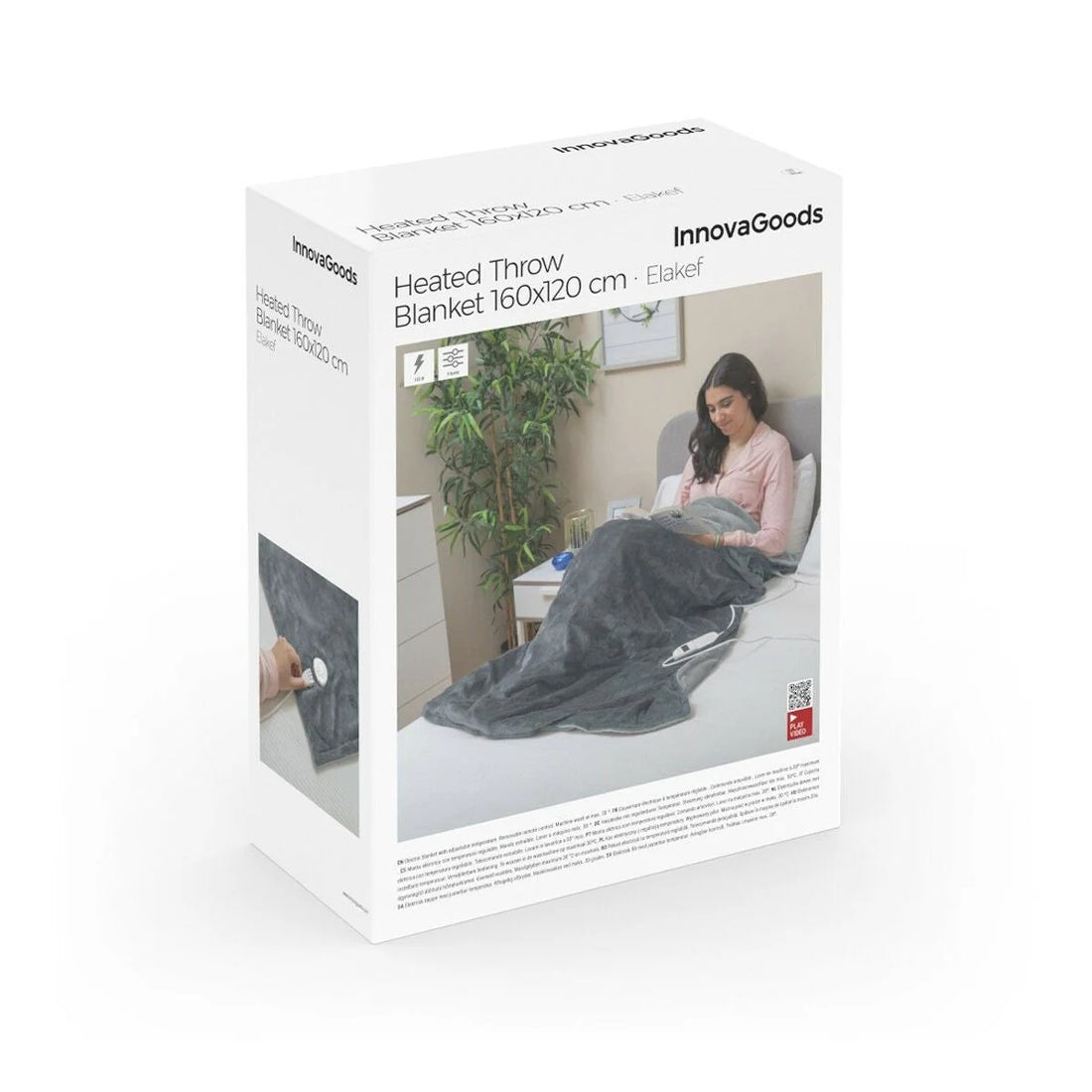 Elakef Heizdecke 120 x 160 cm Grau, 160 W – Detailansicht 5