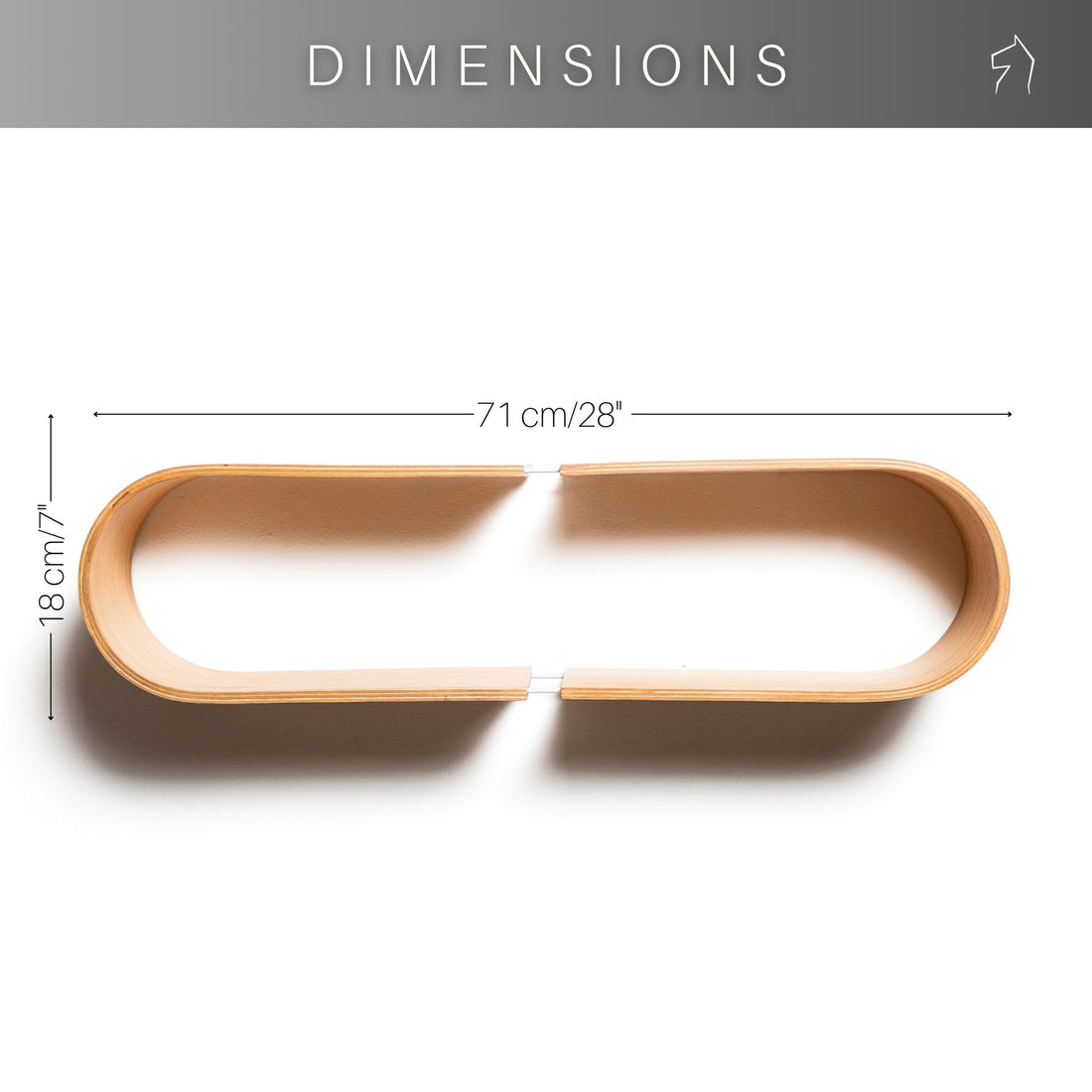 Schwebendes Wandregal aus Holz – Oval – Detailansicht 5