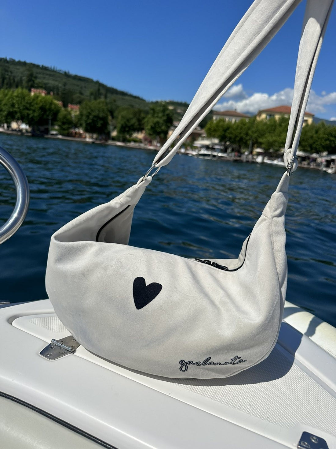 Hobo-Handtasche Heart – Weiß – Detailansicht 3
