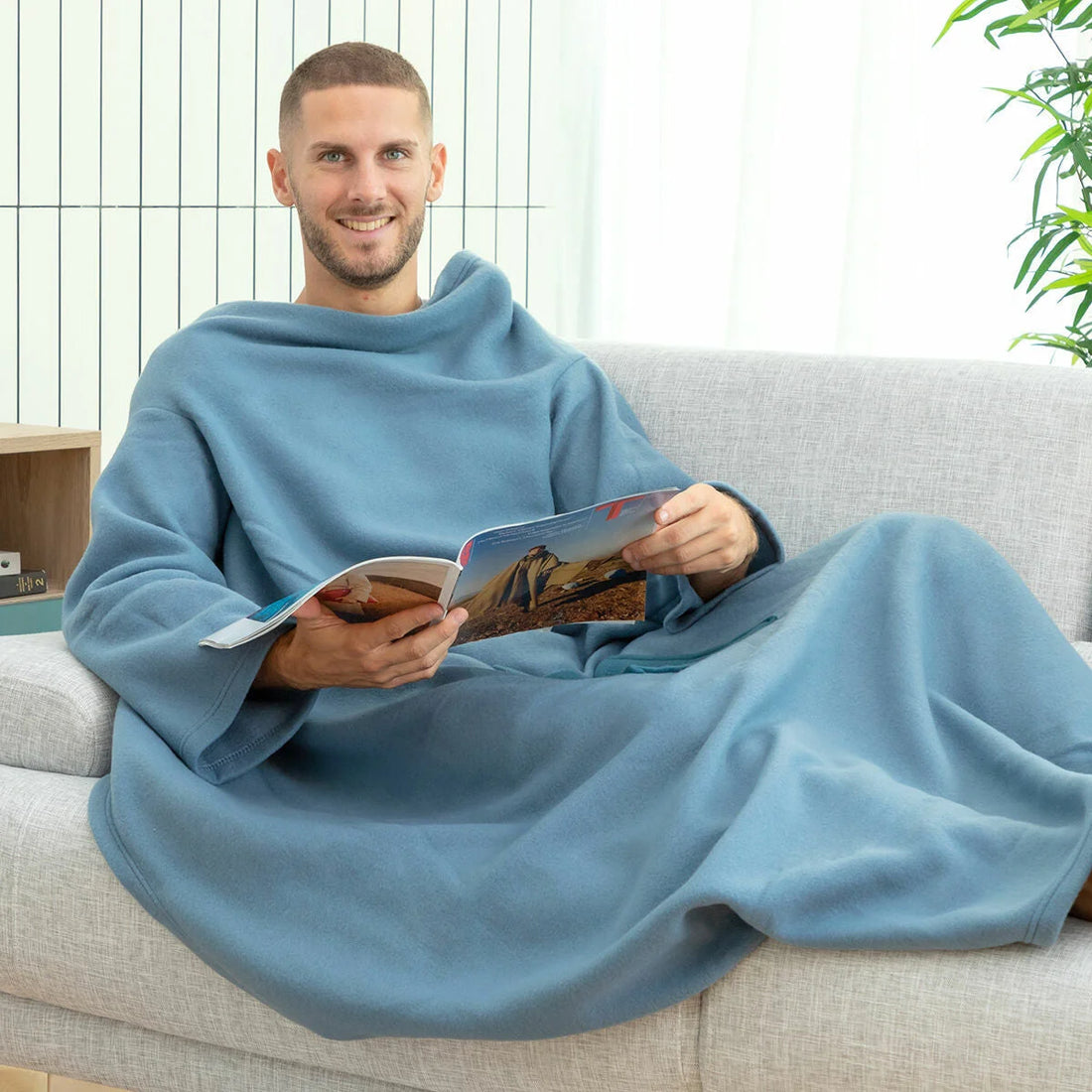 Faboulazy Ärmeldecke mit Tasche 130 x 170 cm – Detailansicht 4