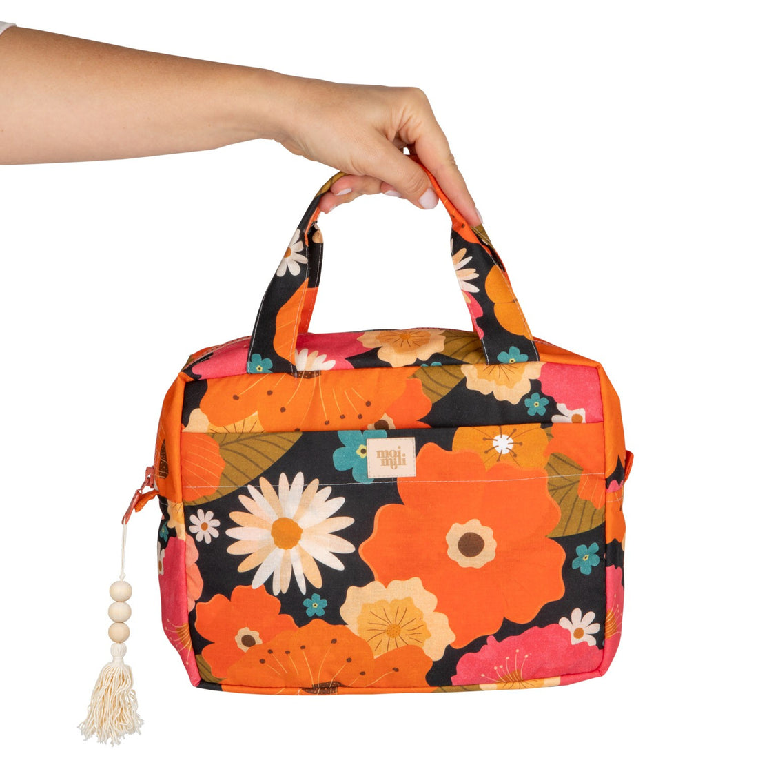 Große Kosmetiktasche – Picnic With Flowers – Detailansicht 3