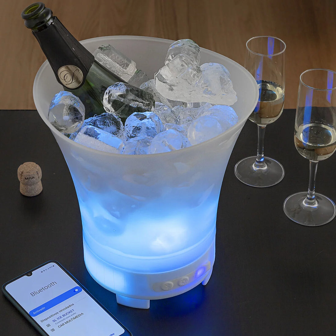 Sonice LED-Eiskübel mit Bluetooth-Lautsprecher – Detailansicht 1