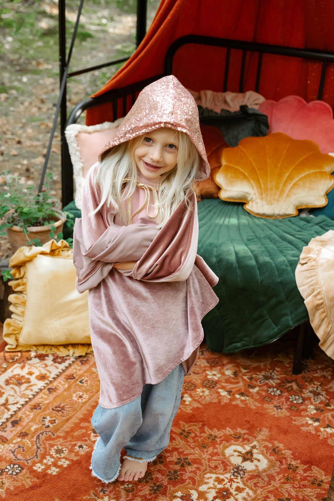 Kinder-Kostümumhang – Pink Riding Hood, Rosa – Detailansicht 4