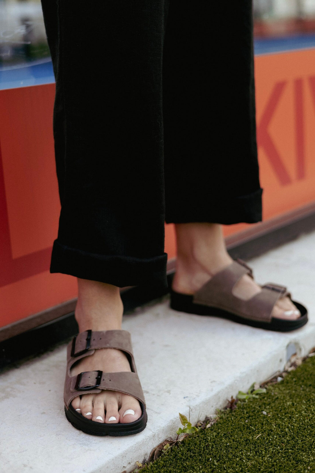 Meeliku Leder Sandalen – Braun/Schwarz – Detailansicht 2
