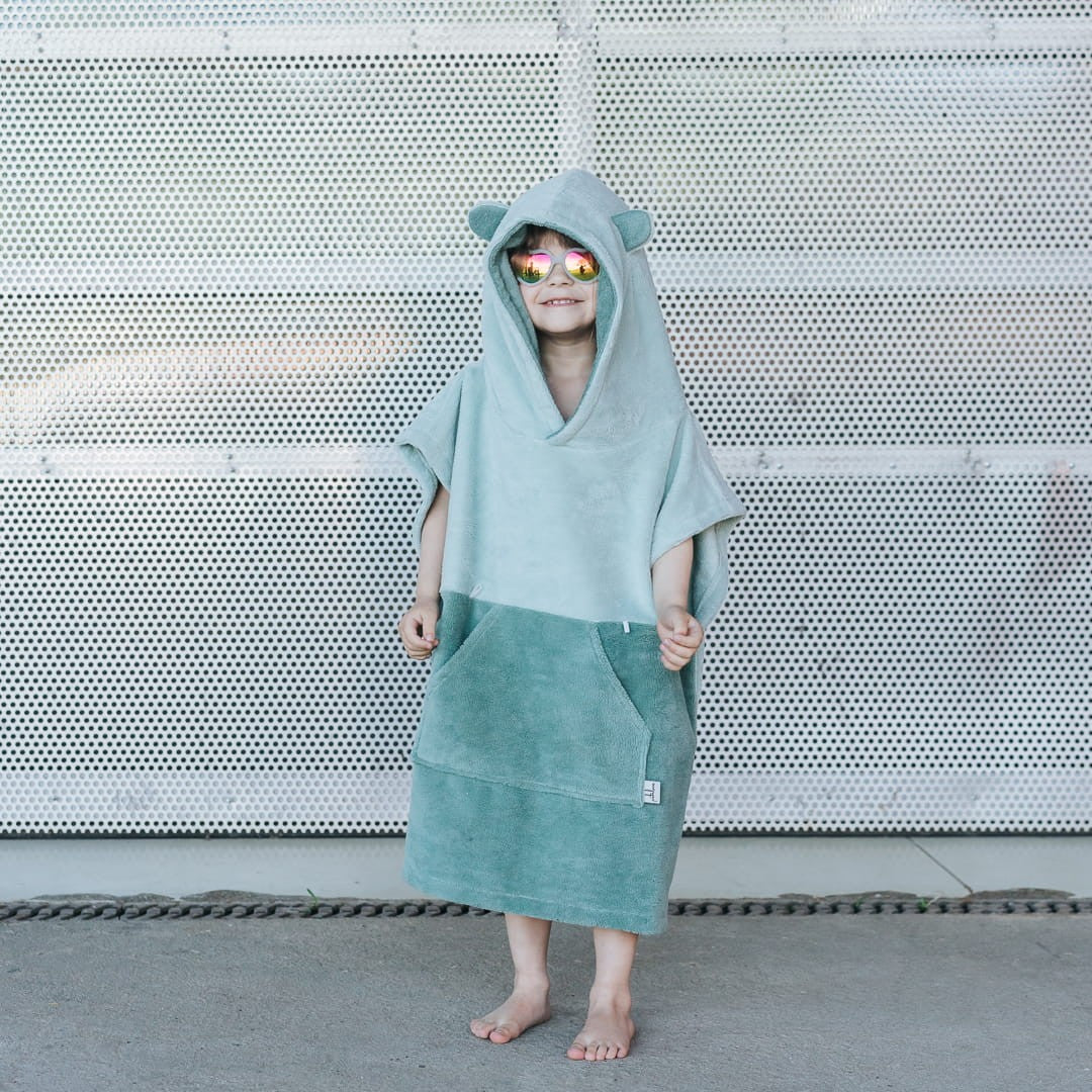 Surfbear Kinder-Badeponcho – Grün – Detailansicht 4