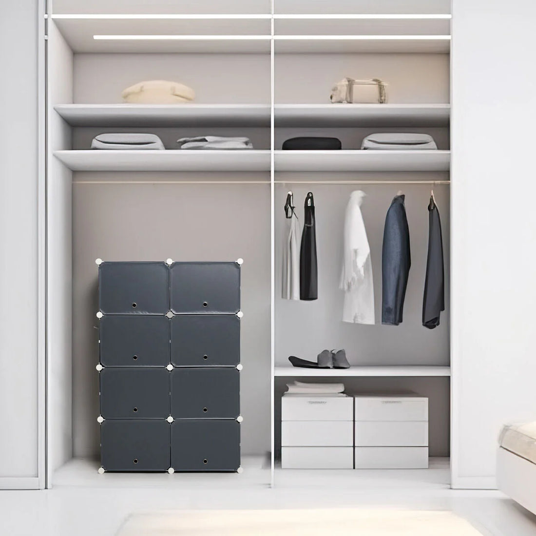 Modulares Schuhregal Grau – Detailansicht 5
