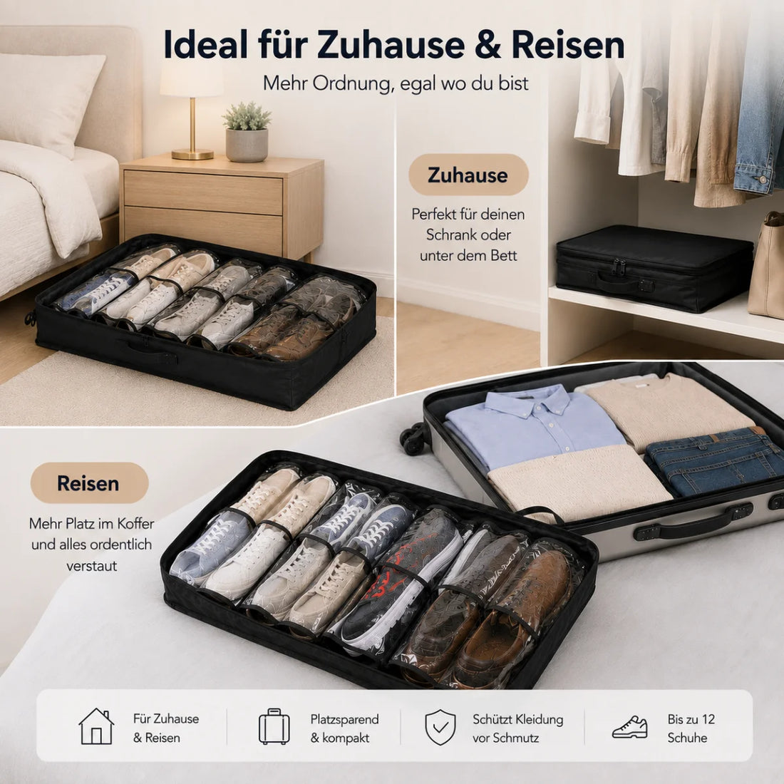 Schuh-Organizer für bis zu 12 Schuhe – Detailansicht 3