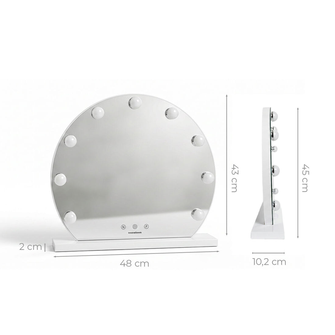 Gloette LED-Schminkspiegel Rund – Detailansicht 5