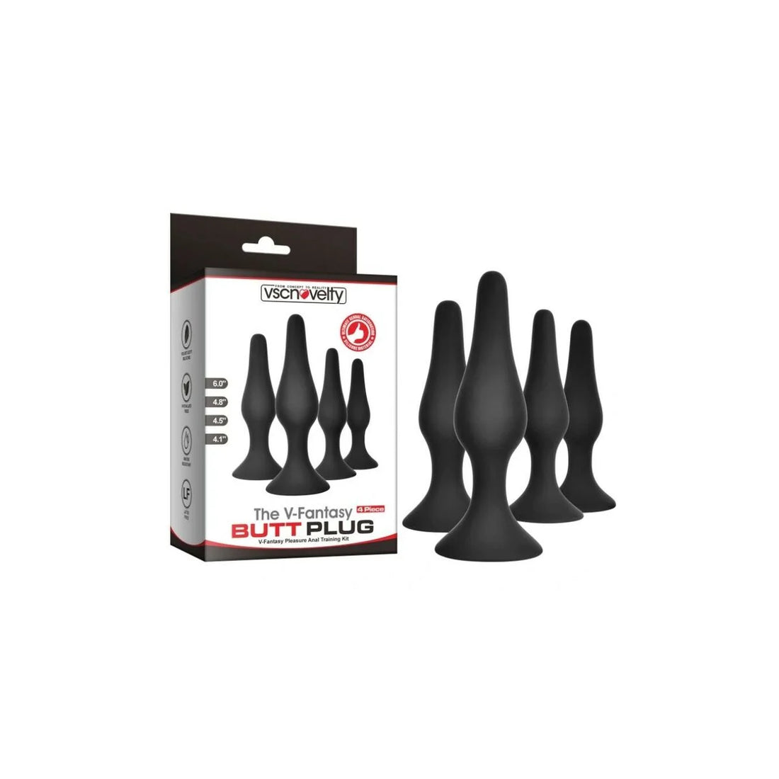 Analplug-Set VSCNOVELTY Silikon 4-teilig – Detailansicht 2
