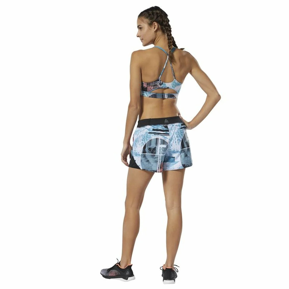 Reebok Wor Moonshift Damen-Sportshorts Hellblau – Detailansicht 1