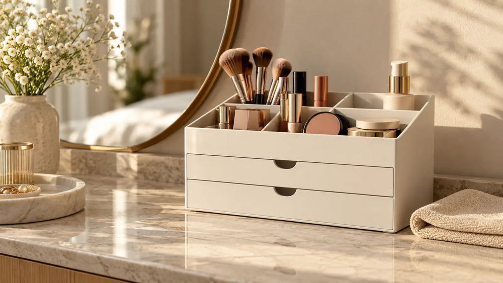 Make-up-Organizer im Drei-Zonen-System einräumen