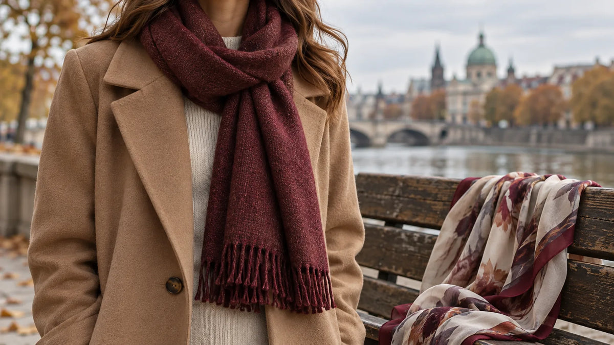 Schal binden und zum herbstlichen Mantel stylen