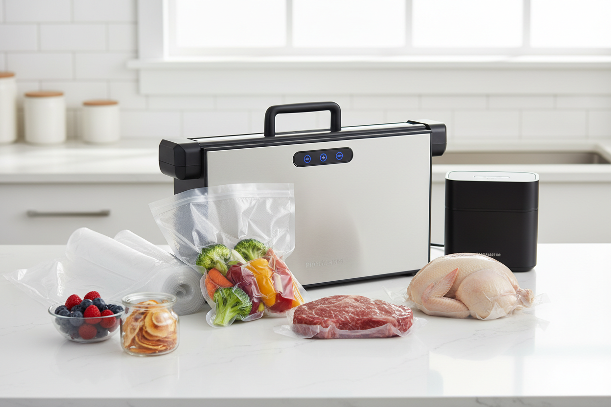 Folienschweißgeräte und Vakuumierer für Lebensmittel – frische Aufbewahrung, längere Haltbarkeit und platzsparende Lagerung von Fleisch, Gemüse und Vorräten