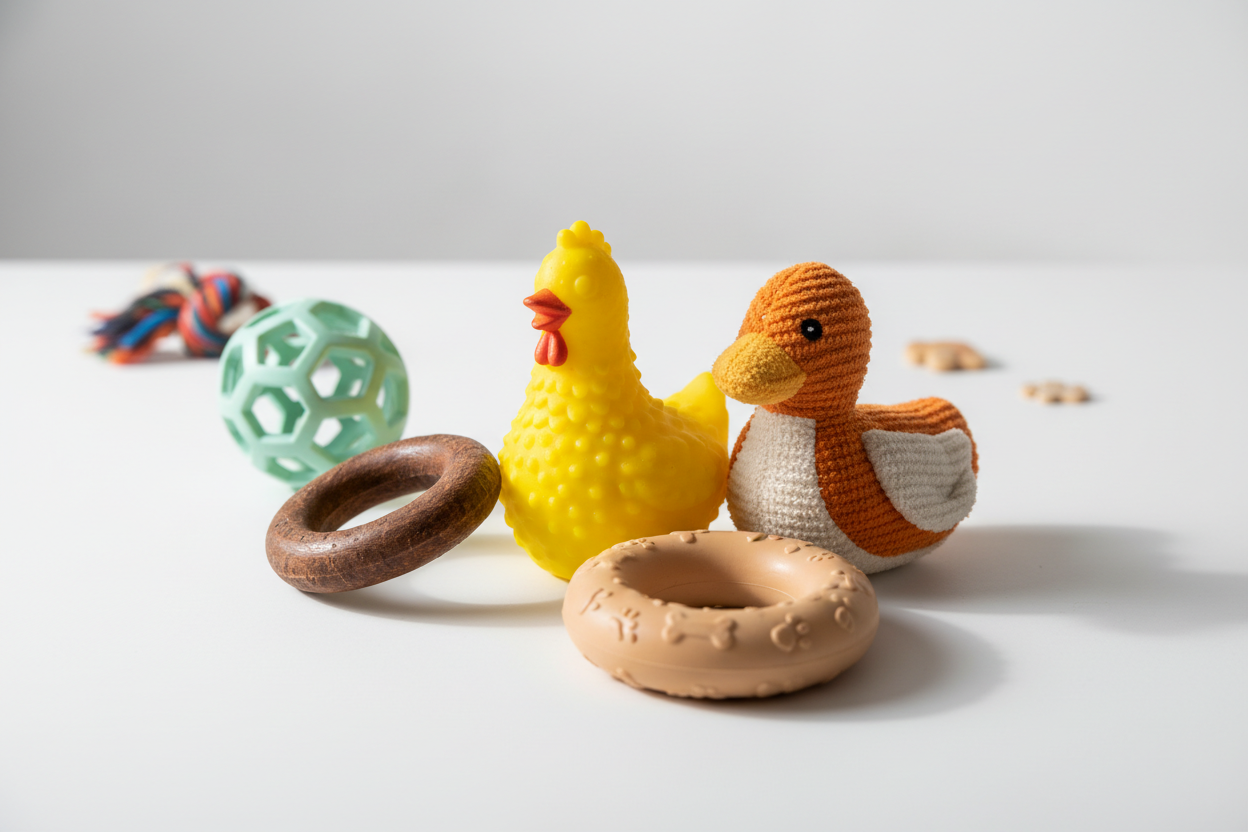 Vielfältiges Hundespielzeug Set mit Quietschspielzeug, Beißringen und Gummibällen von Trixie – robust, sicher und ideal für Spiel, Beschäftigung und Zahnpflege