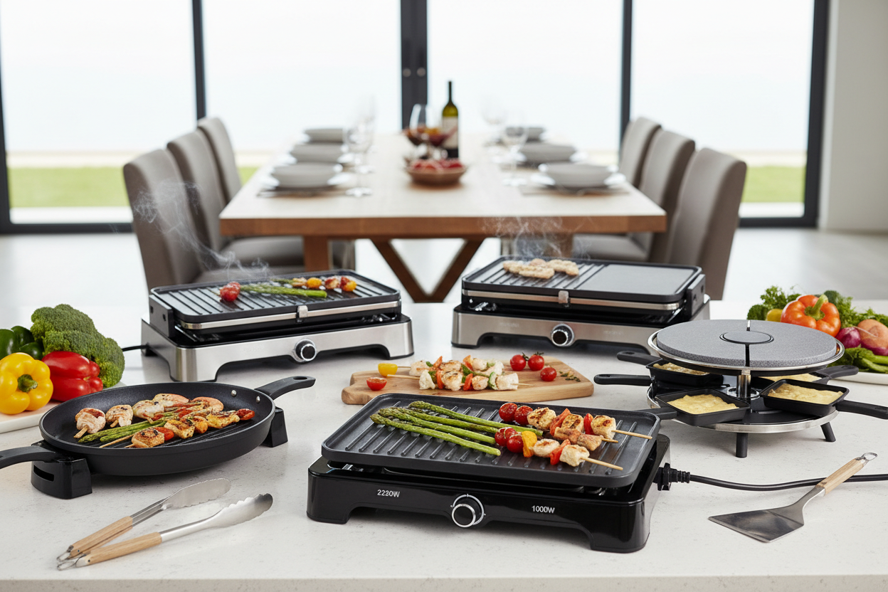 Elektrogrills, Grillplatten, Raclettes und Bratsteine