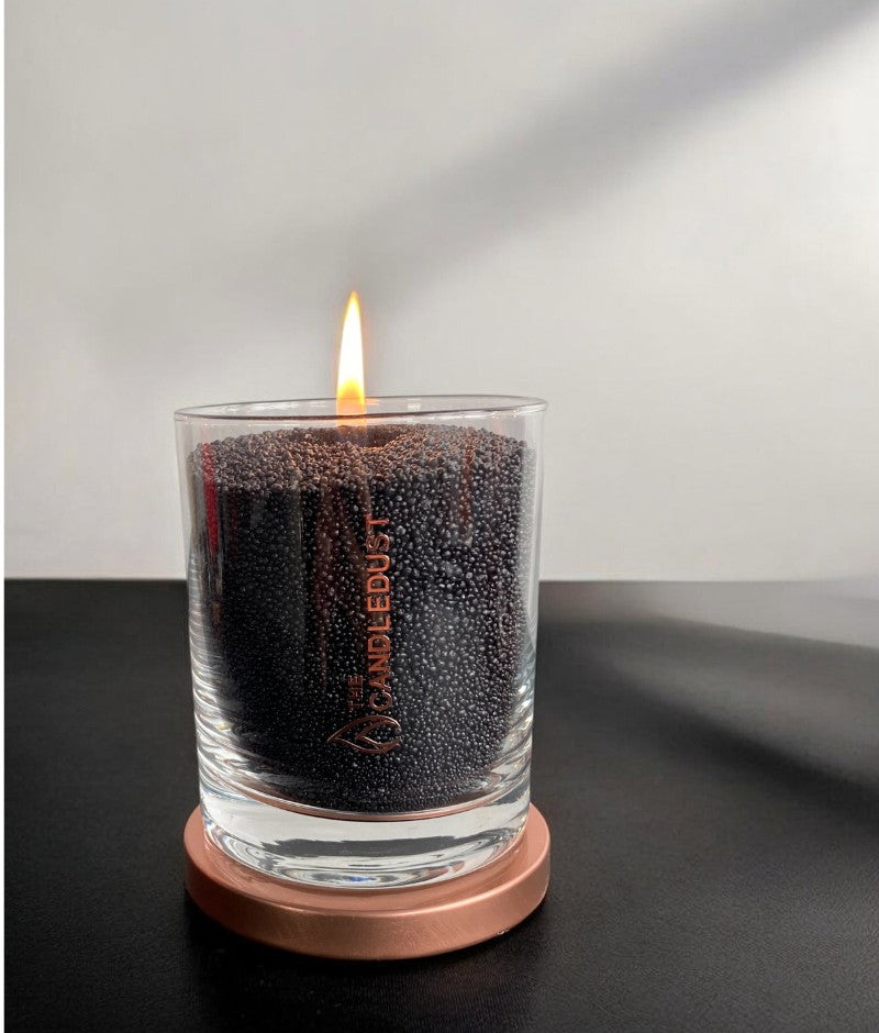Duftfreie Pulverkerze im Glas – Schwarz 160 g