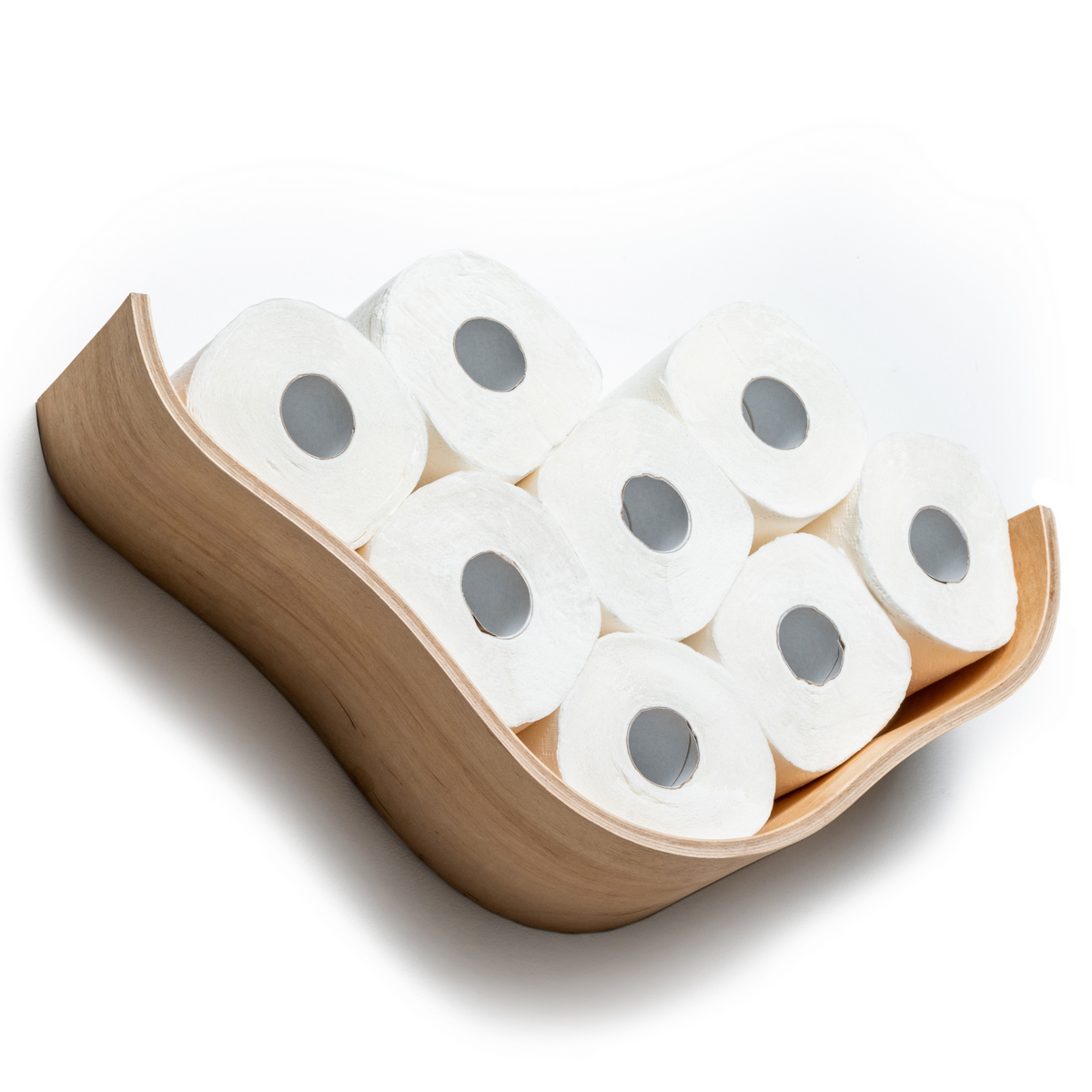Handgefertigter Toilettenpapierhalter aus Holz – Cloud – Produktansicht 5