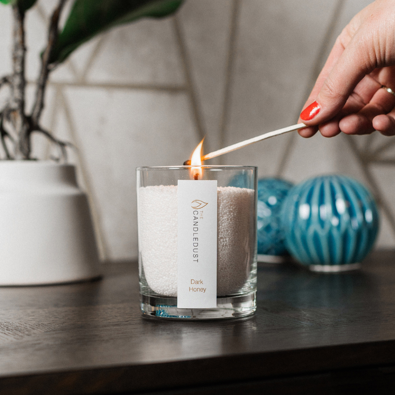 Pulverkerze im Glas – Pomegranate Spice 160 g – Detailansicht 4
