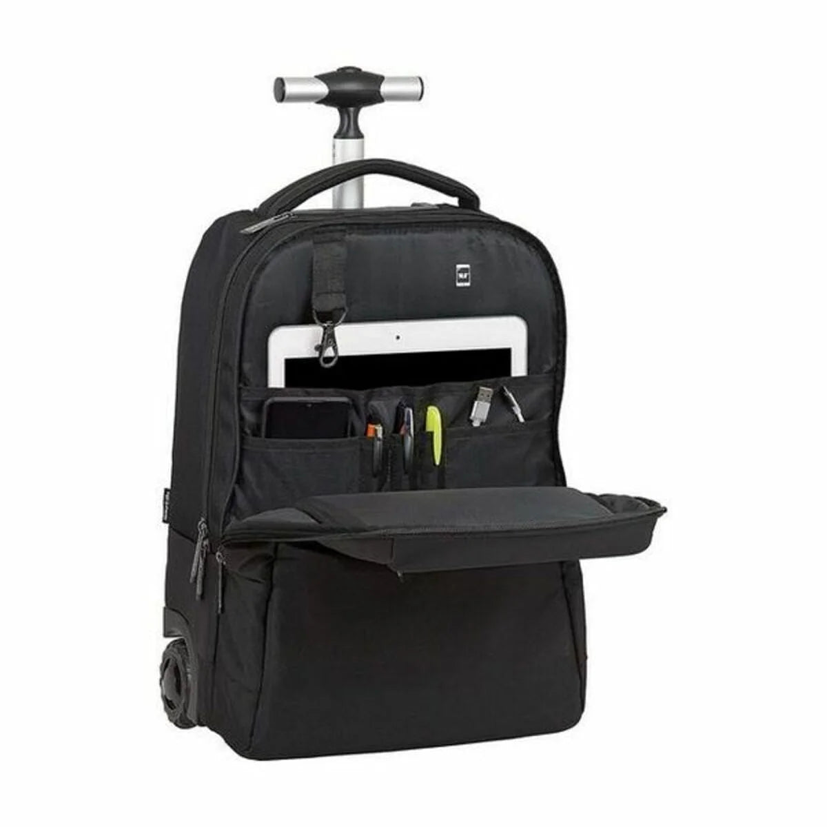 Safta M144B schwarzer Laptop-Trolley mit geöffnetem Frontfach