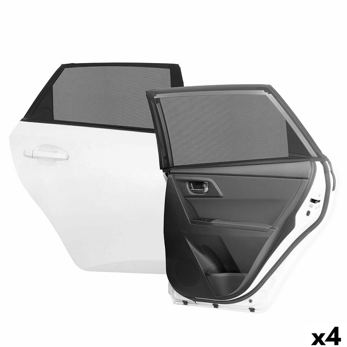 Vier Auto-Sonnenschutzgitter an Seitentüren – Auto-Sonnenschutzgitter 4er-Set Schwarz