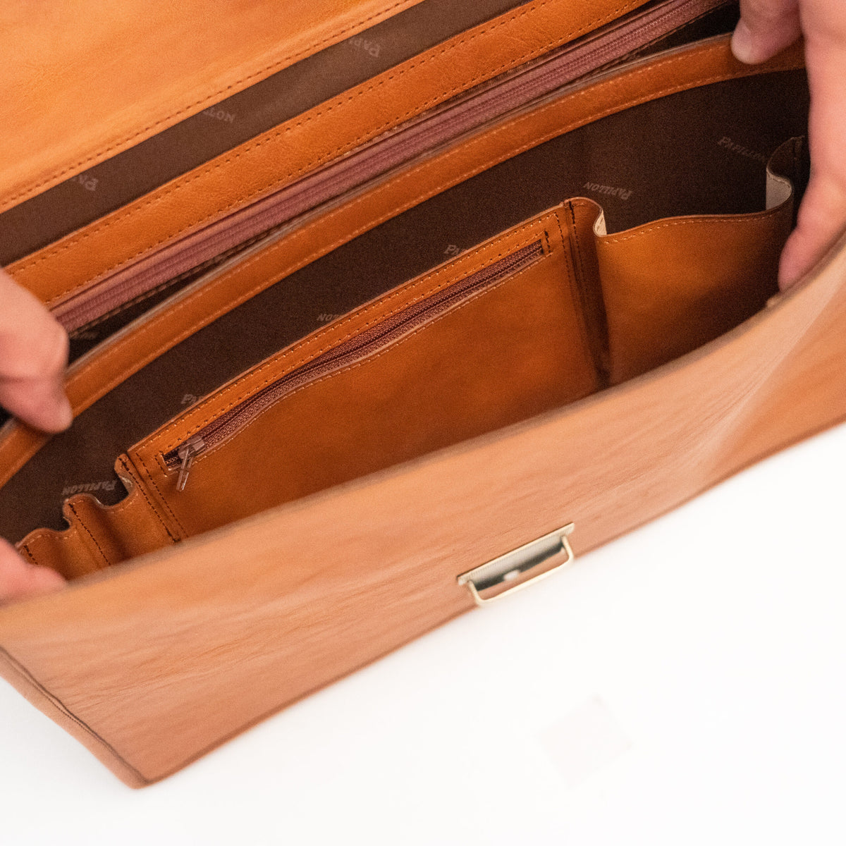 Leder Aktentasche Nr. 99 – Cognac – Produktansicht 5