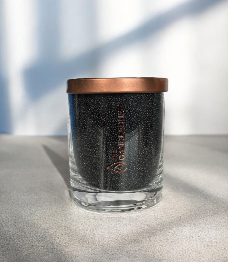 Duftfreie Pulverkerze im Glas – Schwarz 160 g – Produktansicht 2