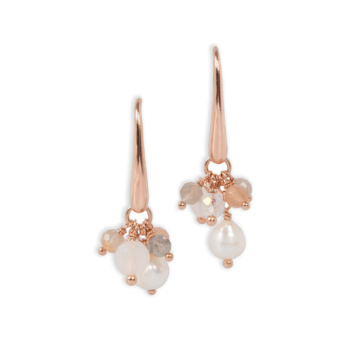 Cherie Petite Ohrringe – Roségold und Silber – Produktansicht 2
