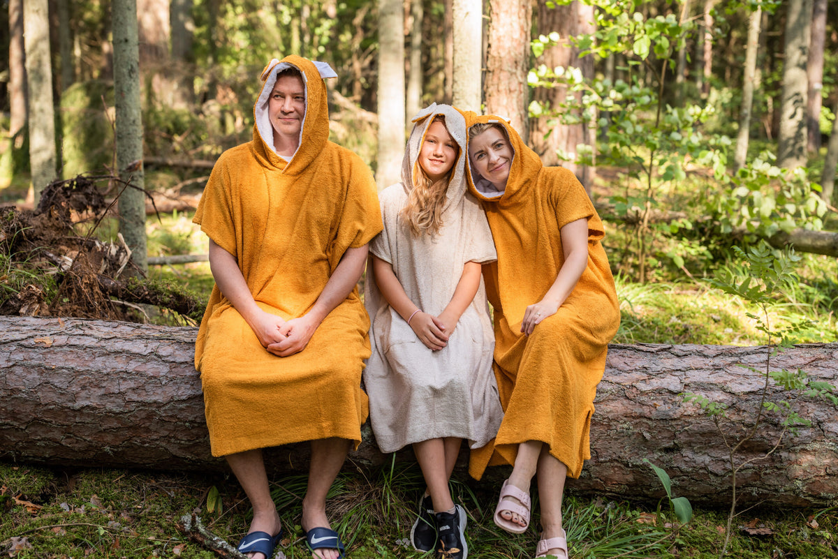 Kurzarm-Poncho TEDDY für Erwachsene aus Bambus-Frottee – Produktansicht 3