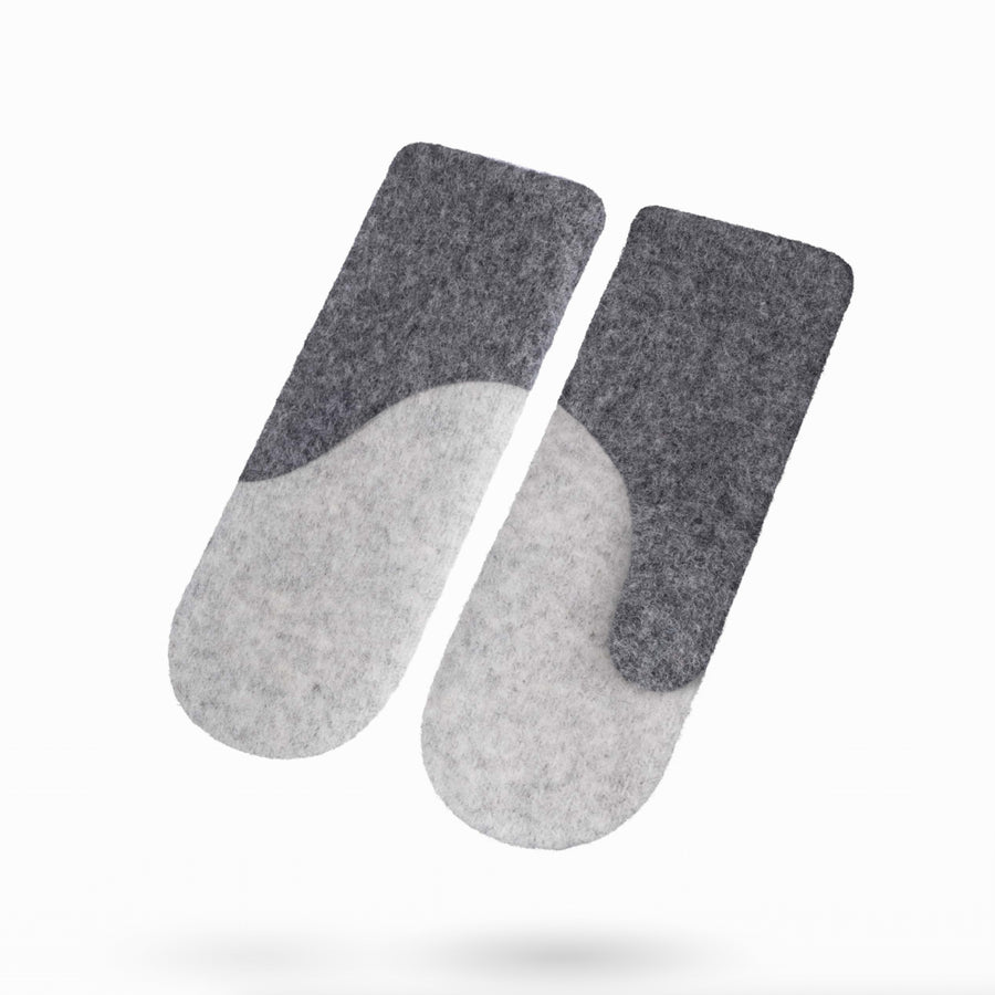 Gefilzte Wollhandschuhe – Mittel Grau, Lightest Grau