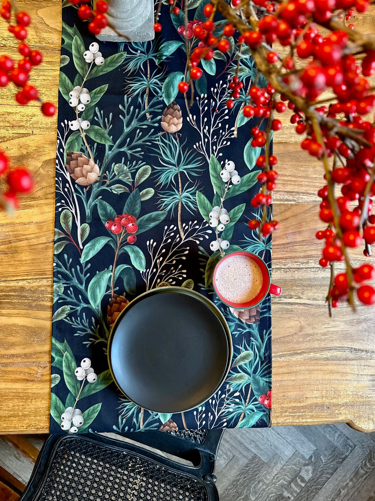 Tischläufer mit Quasten – Christmas Forest – Produktansicht 3