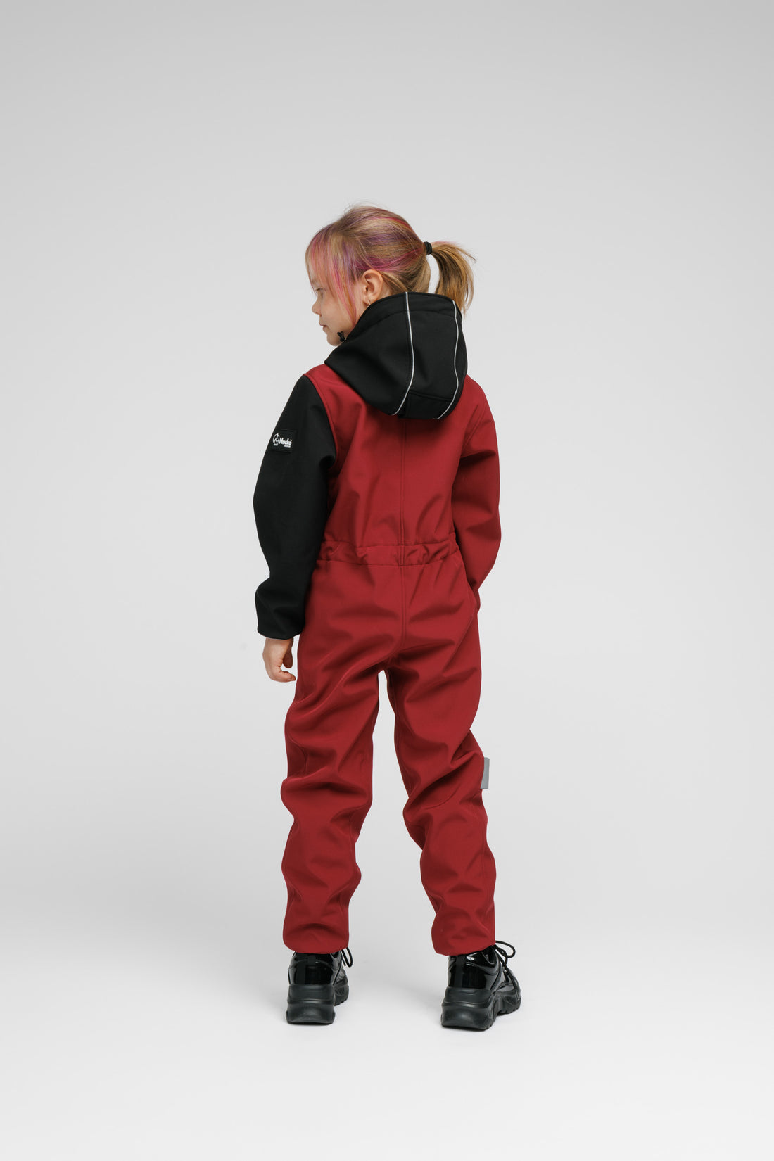 Kinder-Softshell-Overall SUNSET RED – Detailansicht 2