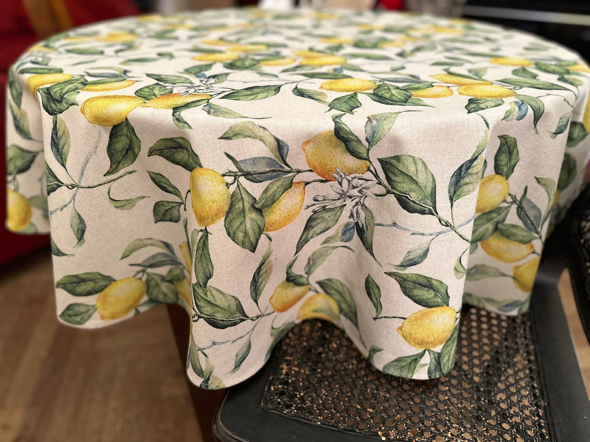 Runde Tischdecke – Lemon Linen – Produktansicht 4