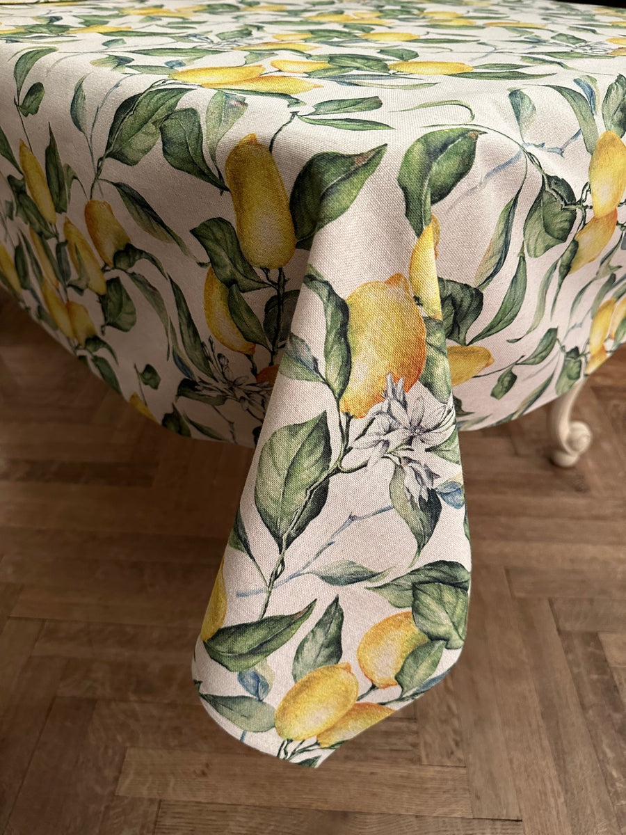 Rechteckige Tischdecke – Lemon Linen