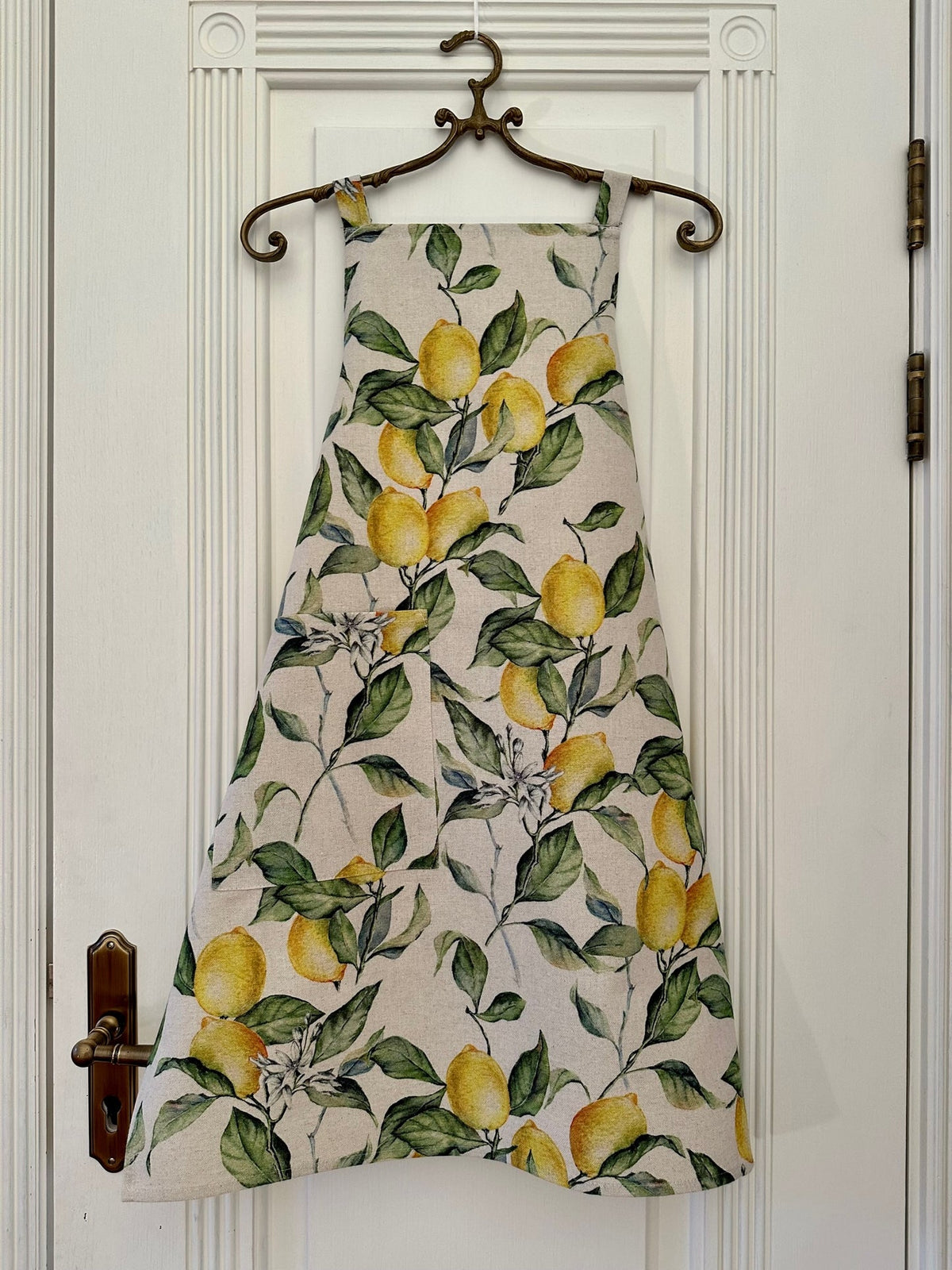 Einfache Damenschürze – Lemon Linen – Produktansicht 3