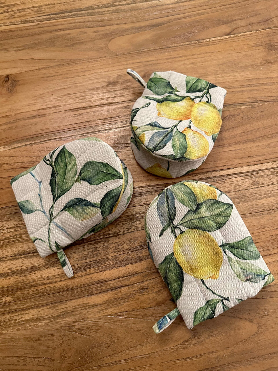 Ofenhandschuh mit doppelter Wollfüllung – Lemon Linen – Detailansicht 1