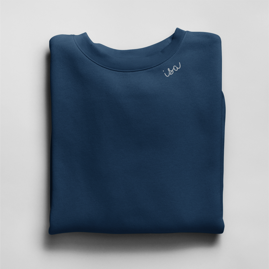 Bio-Baumwoll-Sweatshirt mit besticktem Kragen "Isa" (EE)