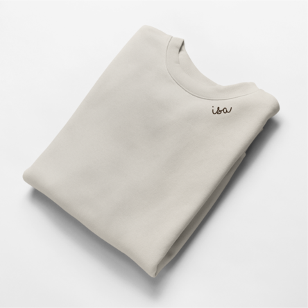 Bio-Baumwoll-Sweatshirt mit besticktem Kragen "Isa" (EE) – Produktansicht 4