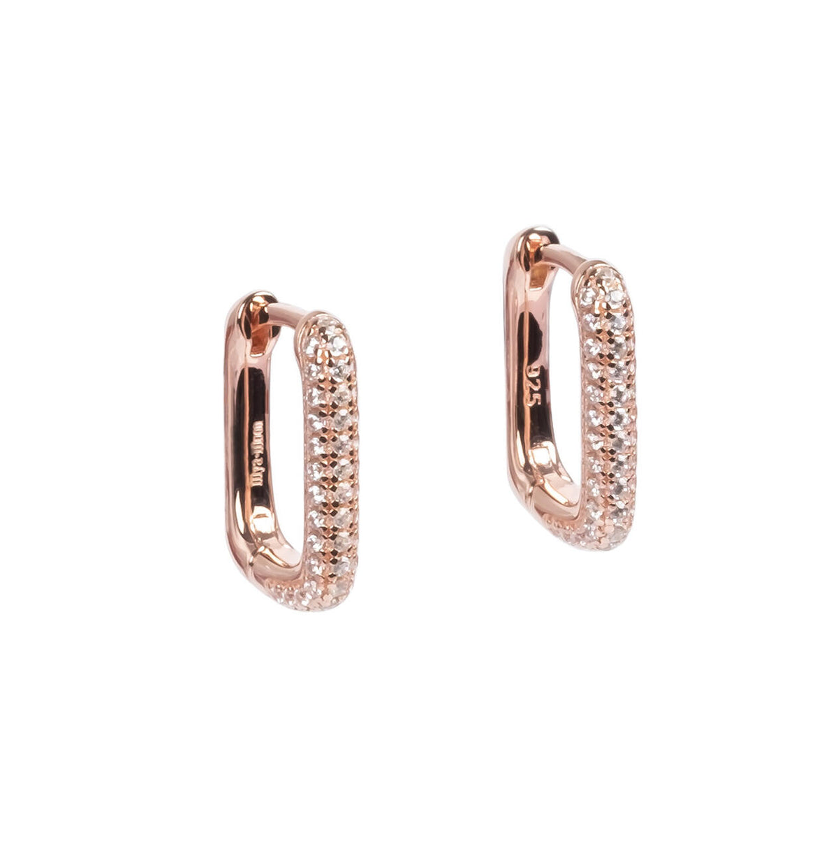 Metropolitan Glow White Ohrringe – Roségold und Silber