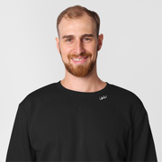 Bio-Baumwoll-Sweatshirt mit besticktem Kragen "Isä" (FIN)