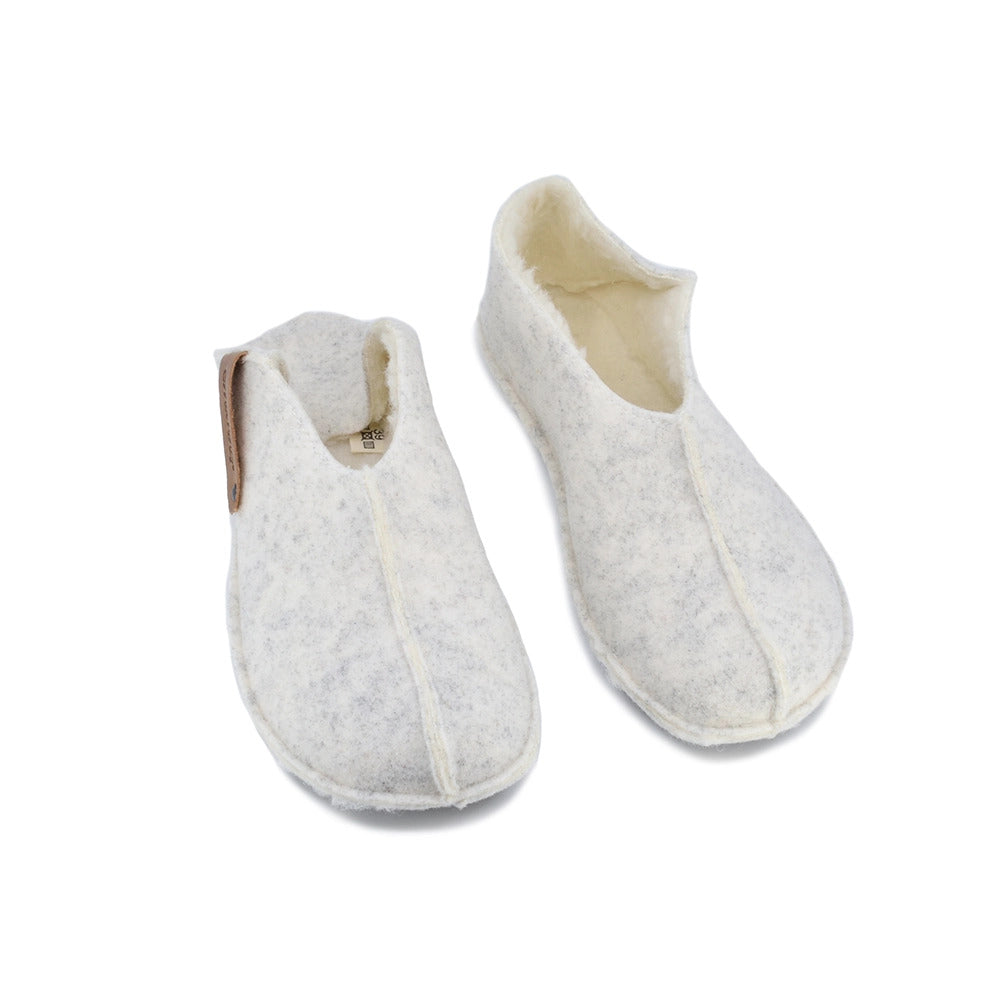 Tohkri Unisex Hausschuhe – Natürliche Lammwolle, Weiß